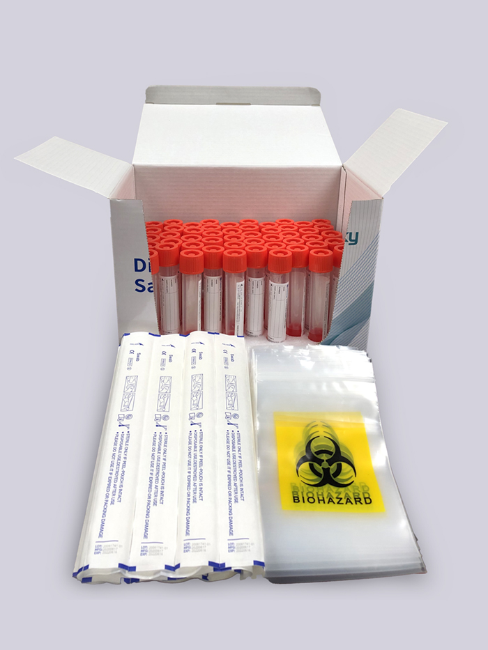 red cap COVID-19 Test Kit Components