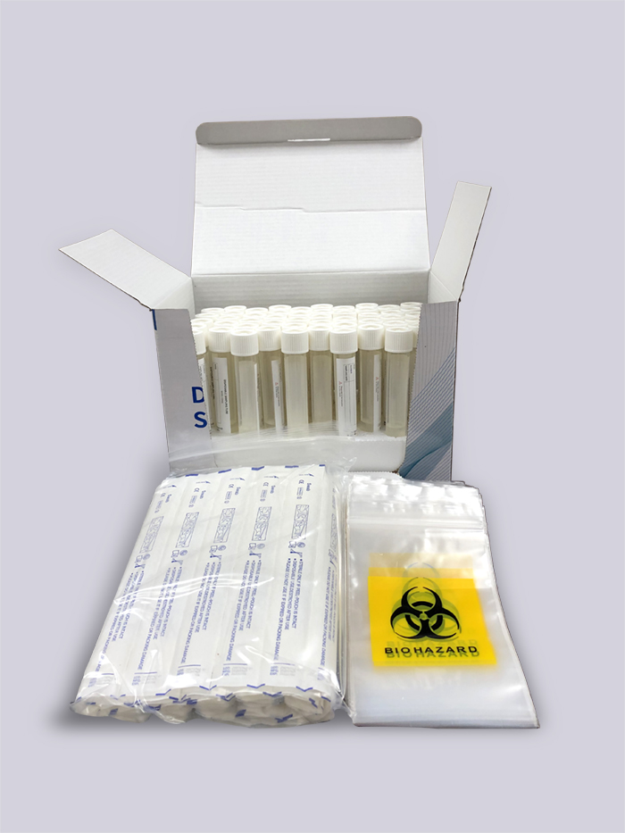 white cap COVID-19 Test Kit Components